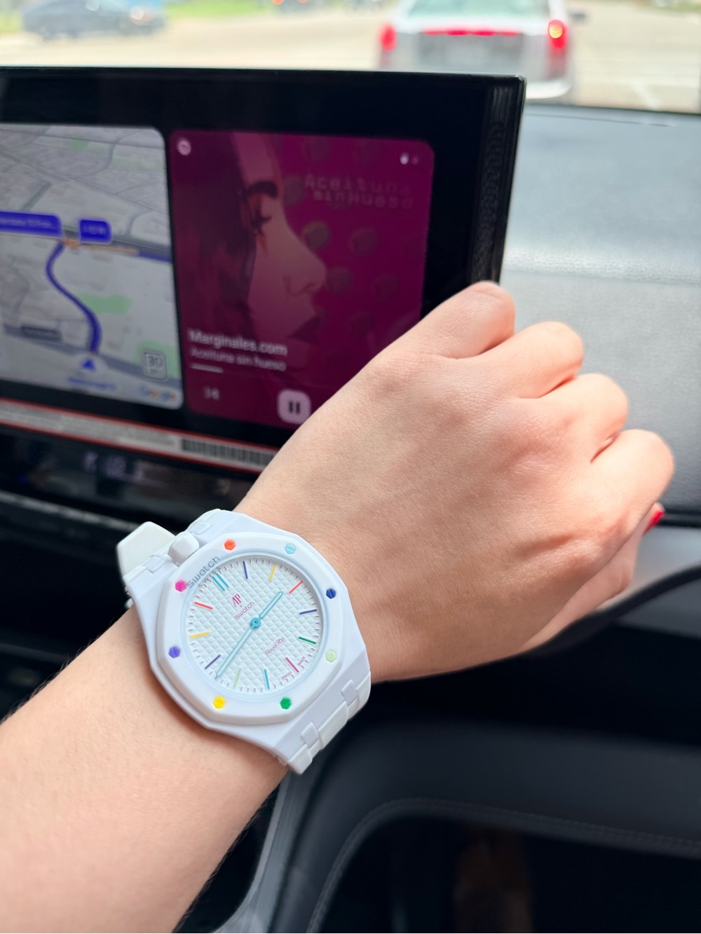 White Multicolor Accent Women's Watch - Unbranded
